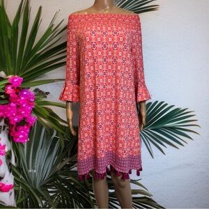 Cabana Life Off Shoulder Bohemian Tasseled Beach Vacation Dress